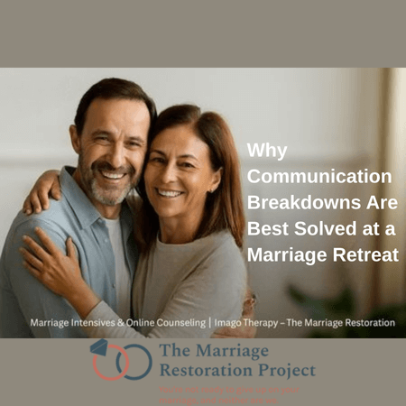 Happy couple embracing after resolving communication challenges at a marriage retreat by The Marriage Restoration Project.