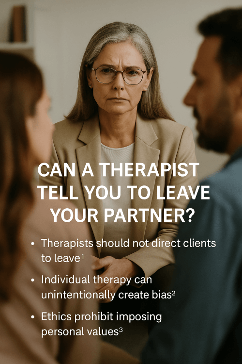can a therapist tell you to leave your partner