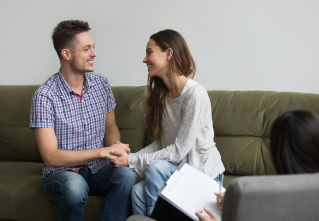 Couple Happy After Therapy